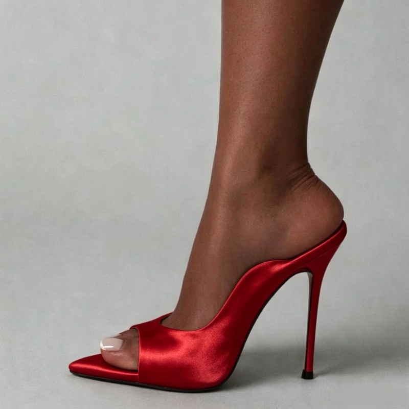 Slip Dress Satin - MKKHOU Zapatos de Tacón de Moda,
