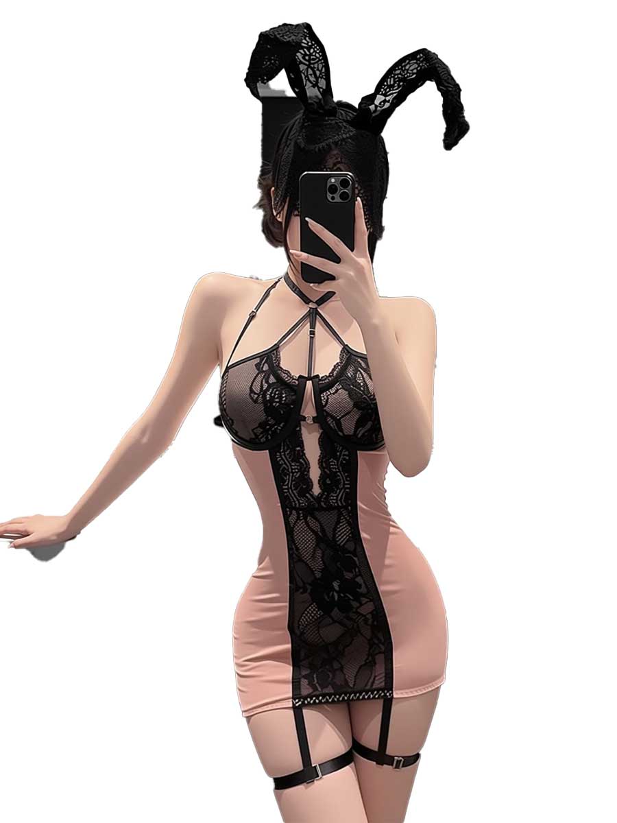Lace Teddy Lingerie - Jimiko, vestido corto ajustado de encaje
