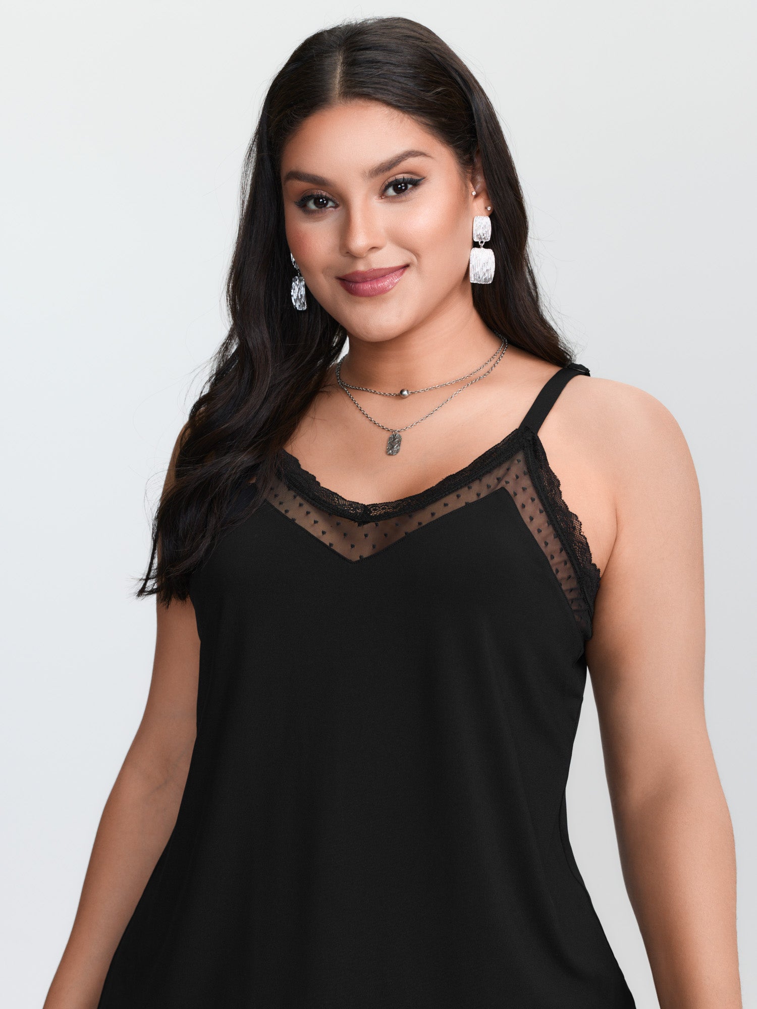 Camisola de punto negra de tal - Cami Top Lace reseña y precio