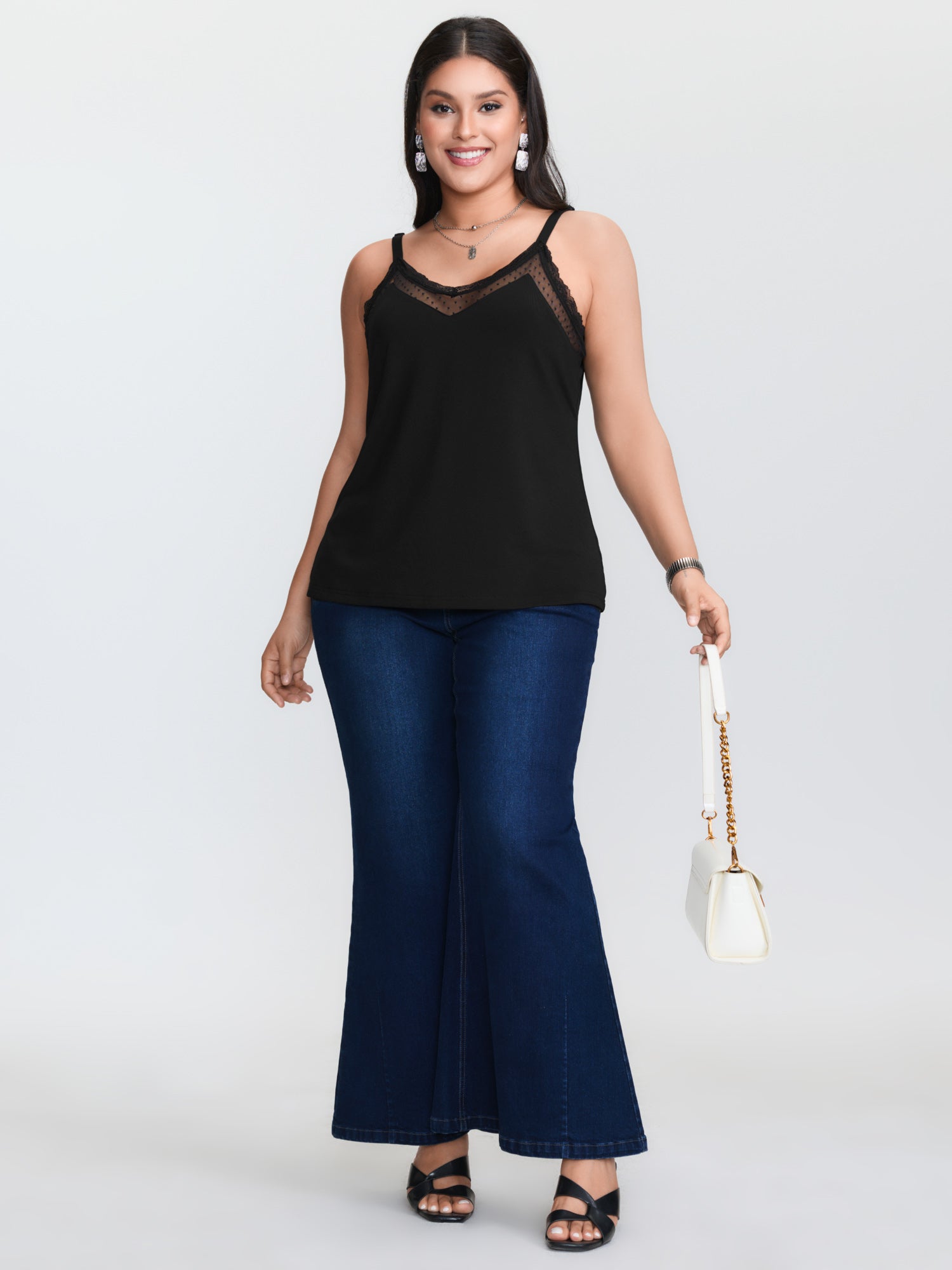 Camisola de punto negra de tal - Cami Top Lace reseña y precio
